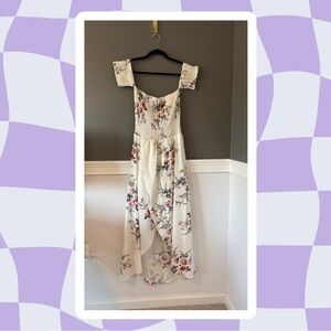 Strapless Floral Hi-Low Dress - S